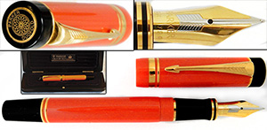 Parker Duofold International Fountain Pen - Godron Gold Lined, 18k